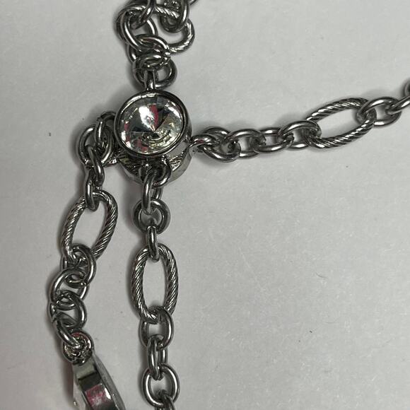 Chico's silver tone necklace signed costume jewelry classic simple trendy - Picture 4 of 16